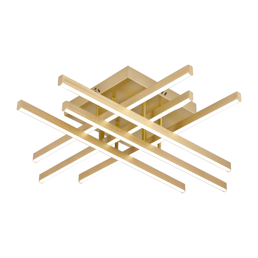 LED luster s diaľkovým ovládaním LINEX, 83W, svetlo 3000K/4000K/6000K, stmievateľný, zlatý