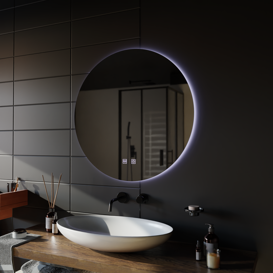 Okrúhle LED zrkadlo, 70cm, Isolda, Touch, Demister systém