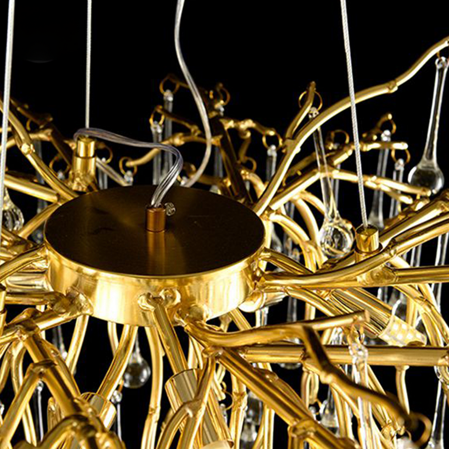 Crystal Luster Waltz Rhapsody, 9x G9, zlato, 60 cm, nastaviteľná výška