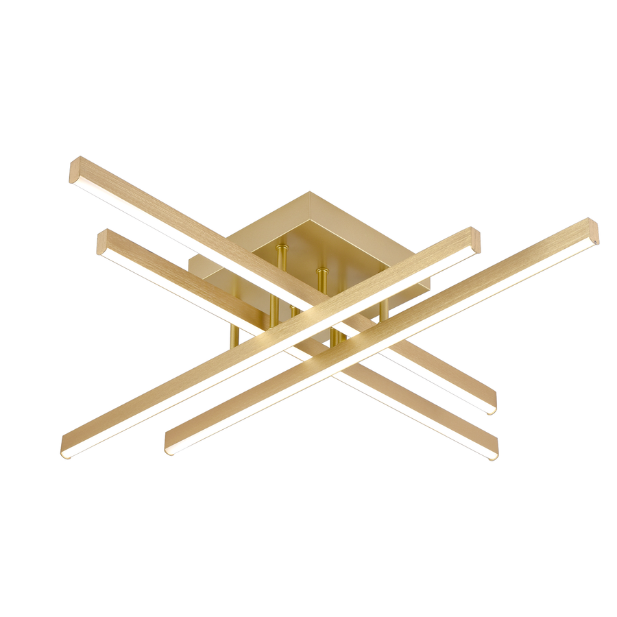 LED luster s diaľkovým ovládaním LINEX, 54W, svetlo 3000K/4000K/6000K, stmievateľný, zlatý