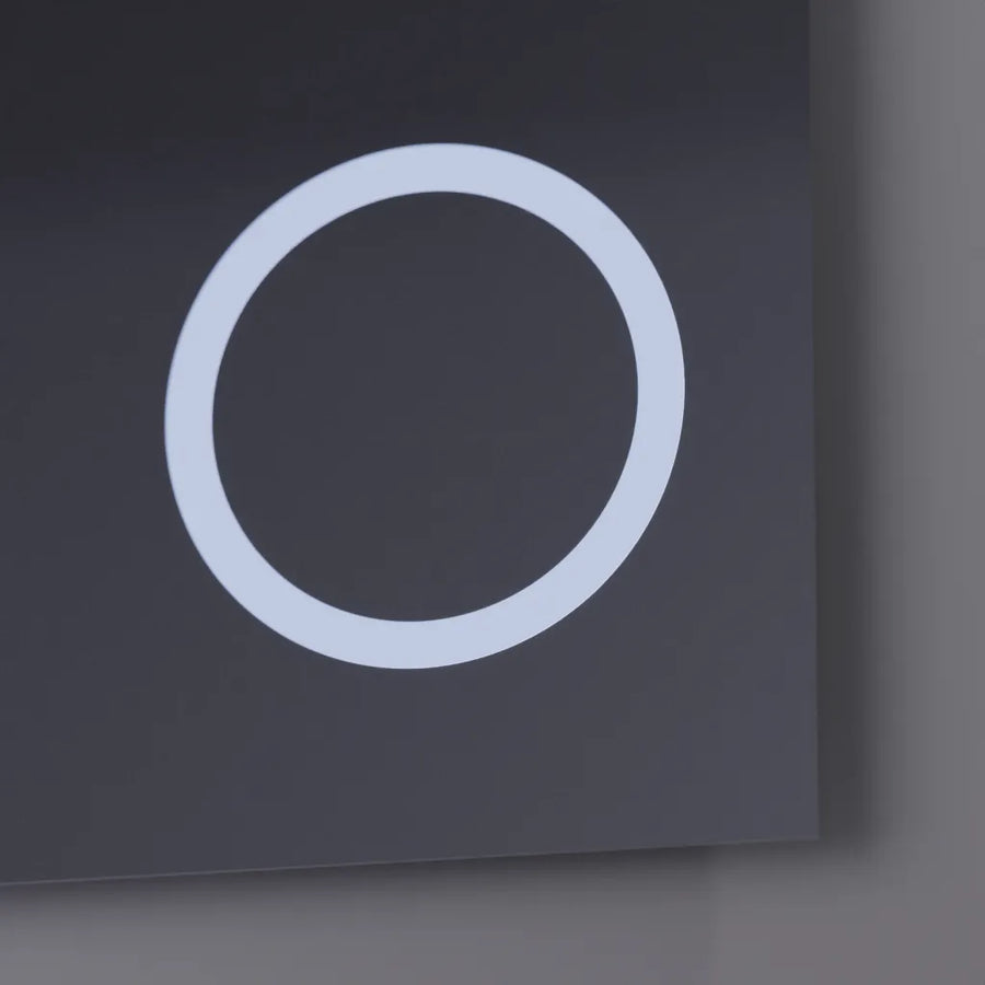 Obdĺžnikové LED zrkadlo, 80x60cm, Precision MotionGlow Marcello, Demister System, Hodiny & Teplomer, Kozmetická lupa, Stmievateľné