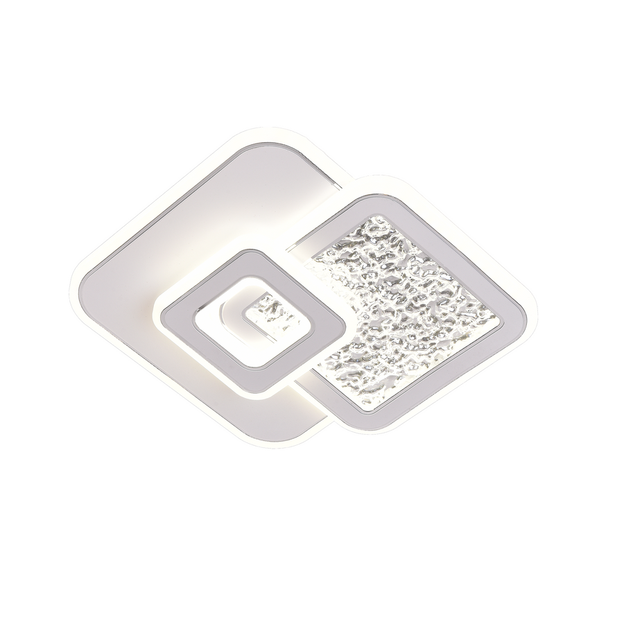 KOMPACTO 57W LED luster, 3 štvorce, studené/teplé/neutrálne svetlo, biely