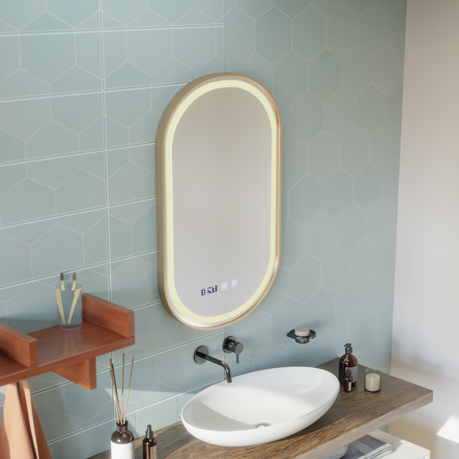 LED dotykové zrkadlo Import Systém 50x80 cm rámu Rose Gold