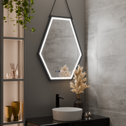 Obdĺžnikové LED zrkadlo 120x80cm Motionglow Sensor Marcello Demonant Clock Defosting System