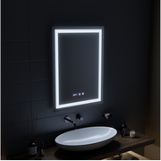 LED Touch Gustav Mirror Defrition Systém, hodiny a teplota 60x80 cm