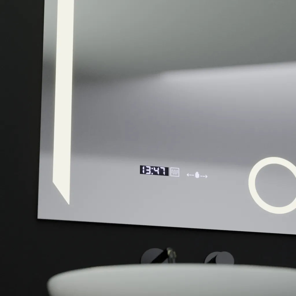 Zrkadlo LED obdĺžnikový 60x80cm Presnosť Motionglow Marcello System System Distivities a teplomer kaimimického skla