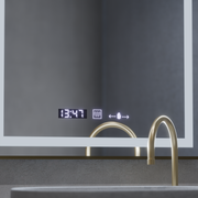 Zrkadlo LED obdĺžnikový 60x80cm Verite Royale Gold Motionglow Marcello Smoteble Clock Defosting System