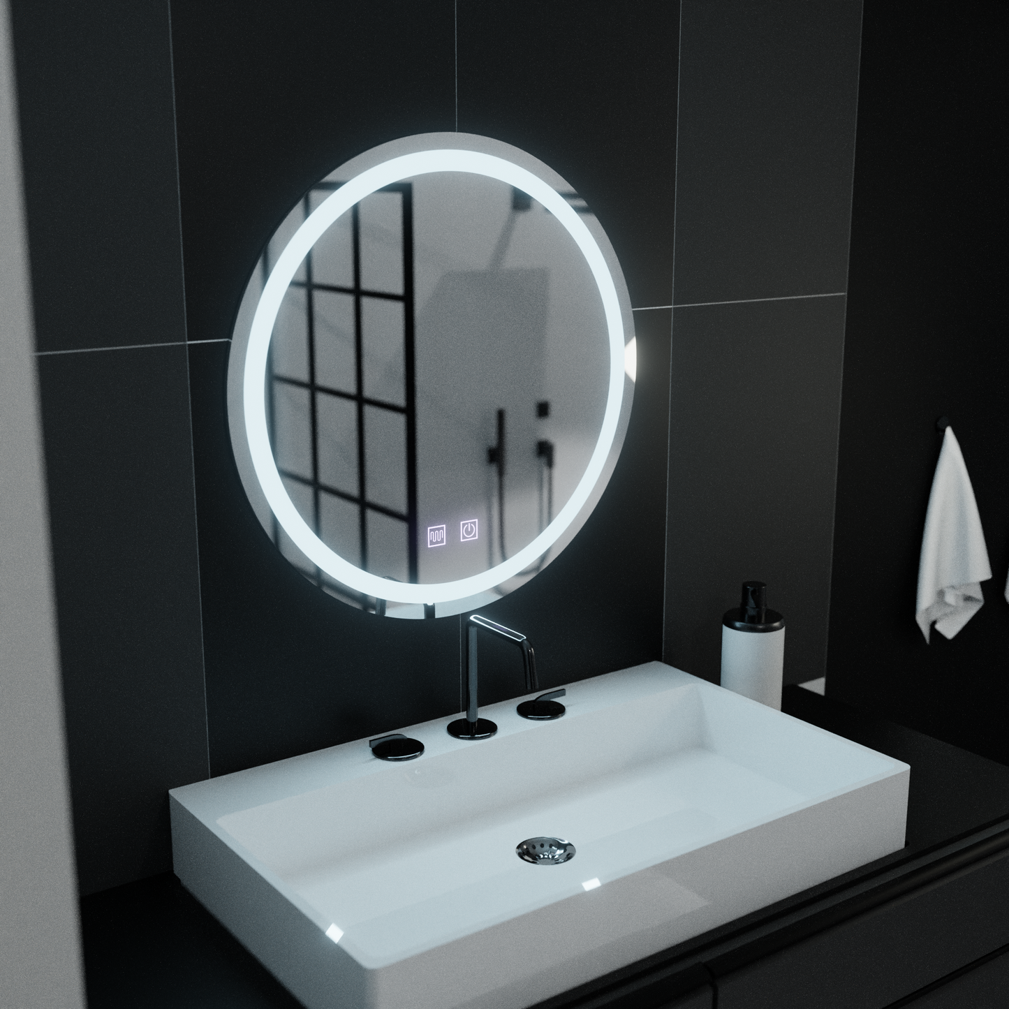 Okrúhle LED zrkadlo 70 cm Lucea Touch Dormosting System