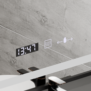 Zrkadlo LED obdĺžnikový 60x80cm Verite Majeste Noir Motion Glow Marcello Clock DeFRost & Smutable Therometer