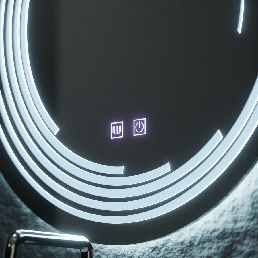 Okrúhle LED zrkadlo, 60 cm, Lira Touch, Demister System, Stmievateľné