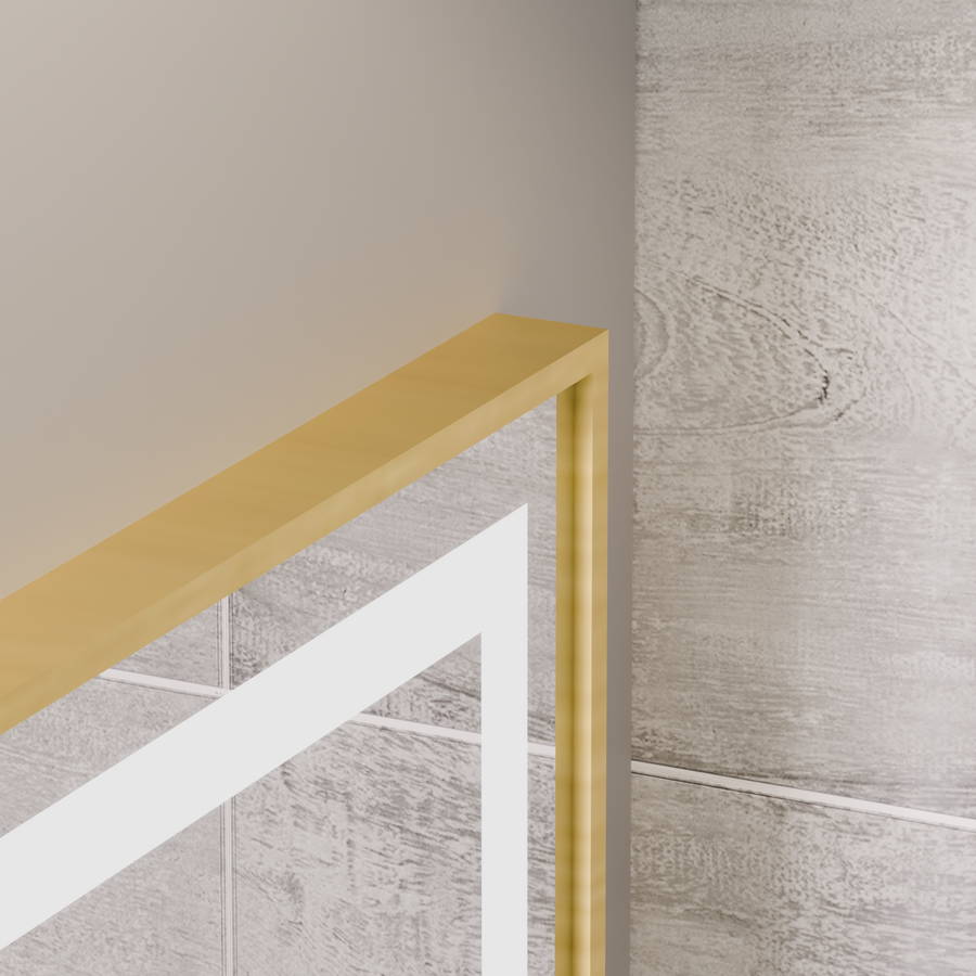 Obdĺžnikové LED zrkadlo, 60x80cm, Eclat MotionGlow Marcello, Demister System, Hodiny & Teplomer, Kozmetická lupa, Stmievateľné, Rám z brúseného zlata