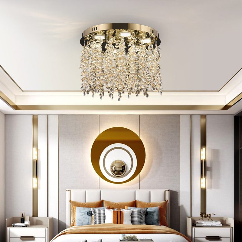 Krištáľový LED luster LLC213/400GD okrúhly, 22W, studené/teplé/neutrálne svetlo, krištáľ, zlatý