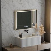 LED zrkadlové snímač Motionglow Francesca 80x60 cm studené svetlo/studené/neutrálne stlmiteľné systémy Zvyšovanie hodín Marcello Funghhi Zbierka