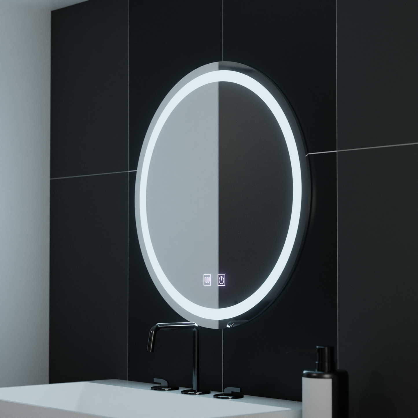 Okrúhle LED zrkadlo 70 cm Lucea Touch Dormosting System