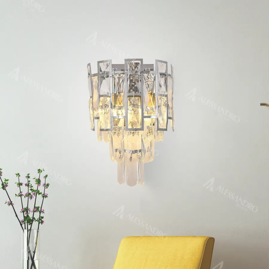 Naneste striebro Crystal Amara 2x E27