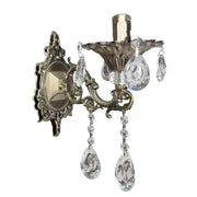 SANSSOUCI Picollo Crystal nástenné svietidlo, 1xE14, starožitná mosadz