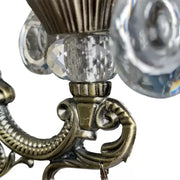 SANSSOUCI Picollo Crystal nástenné svietidlo, 1xE14, starožitná mosadz