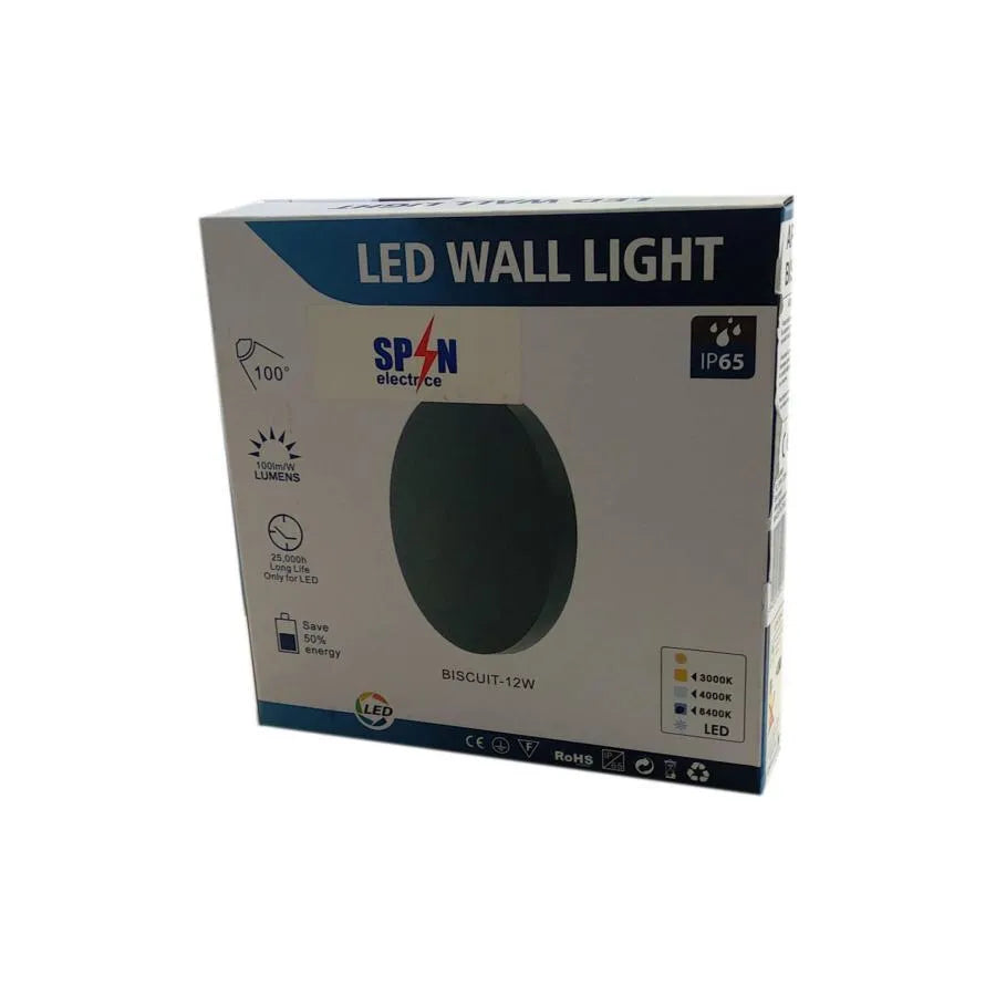 Aplikujte vonkajšiu LED LED MOLAN 12W 6000K IP65 Gray