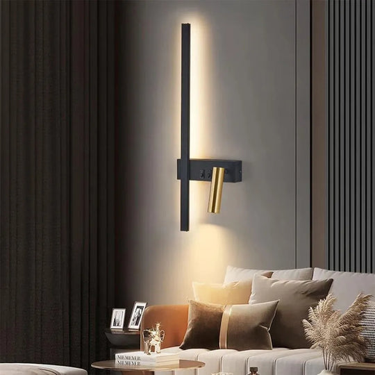 LED Glory 9W čierne zlaté nástenné svietidlo Vonkajšie nástenné svietidlá Predvolený názov Alessandro Design