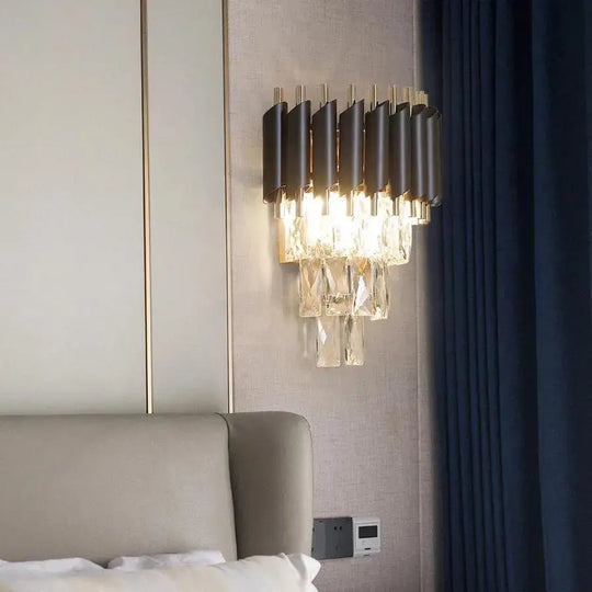 Krištáľové lusterové svetlo VERSAILLES Piccolo, 2xE14, čierne Vnútorné nástenné svietidlá Predvolený názov Alessandro Design