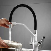 Kuchynská batéria, sanitárna mosadz, biela, OD/2072