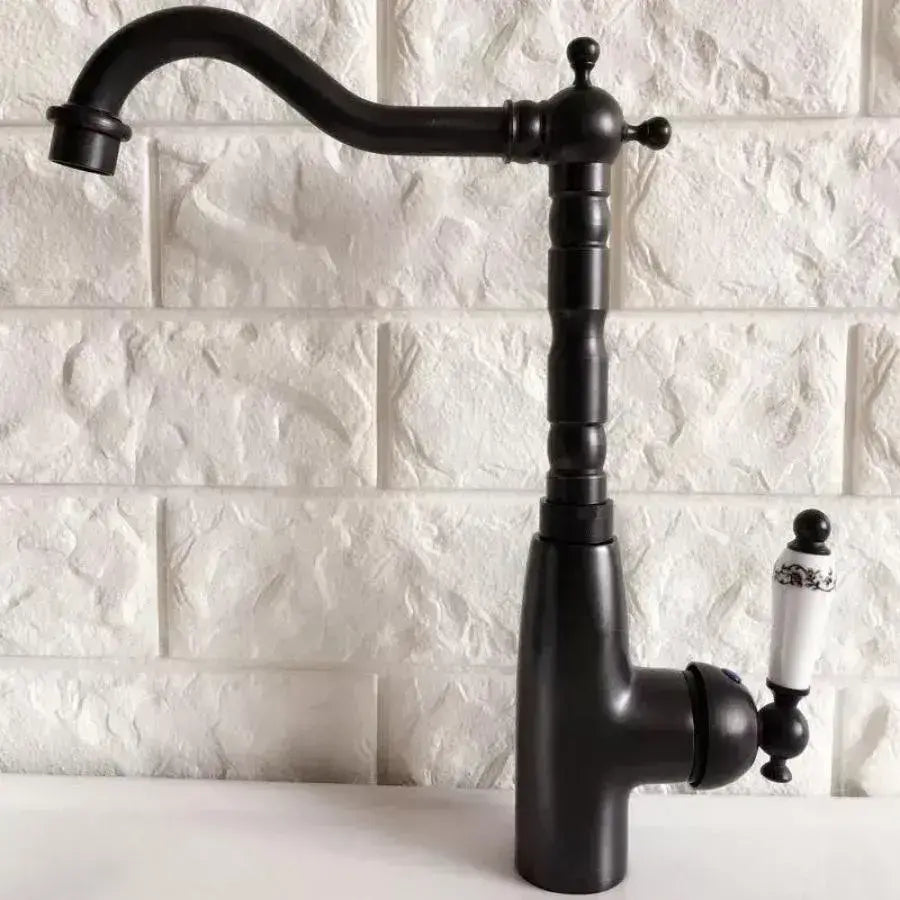 Kuchynská batéria, sanitárna mosadz, čierna, OD/2051