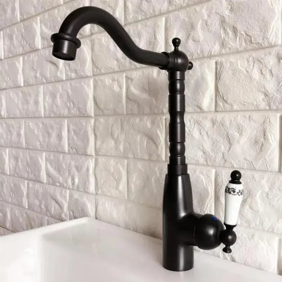 Kuchynská batéria, sanitárna mosadz, čierna, OD/2051