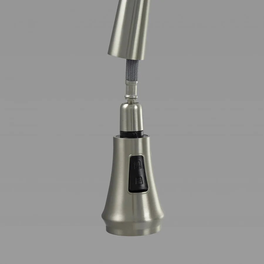 Kitchen battery with extractable shower, sanitary brass, chrome, w054