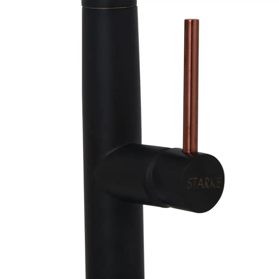 Kuchynská batéria s extrahovateľnou sprchou, sanitárnou mosadzou, čiernou farbou, CF2042