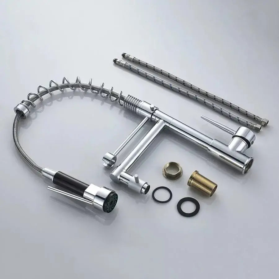 Kuchynská batéria s extrahovateľnou sprchou, nehrdzavejúcou oceľou a mosadzou, YD/201