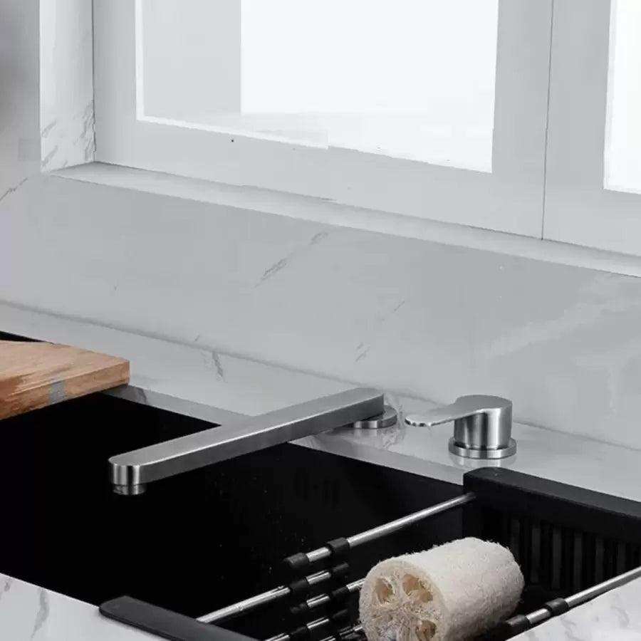 Prémiová kuchynská batéria, brúsená nehrdzavejúca oceľ, zapustená YSQ/107