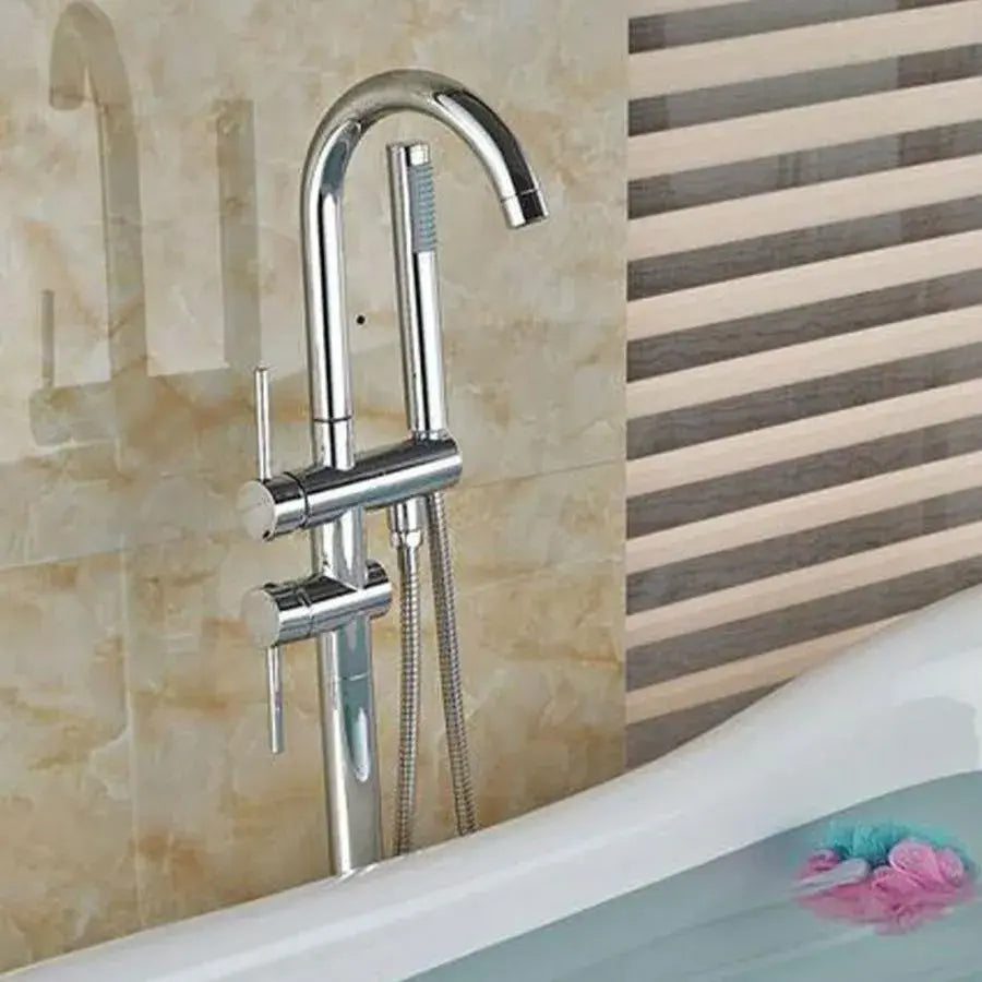 Okrúhla rámová podlahová batéria, sanitárna mosadz, chróm, CF2032