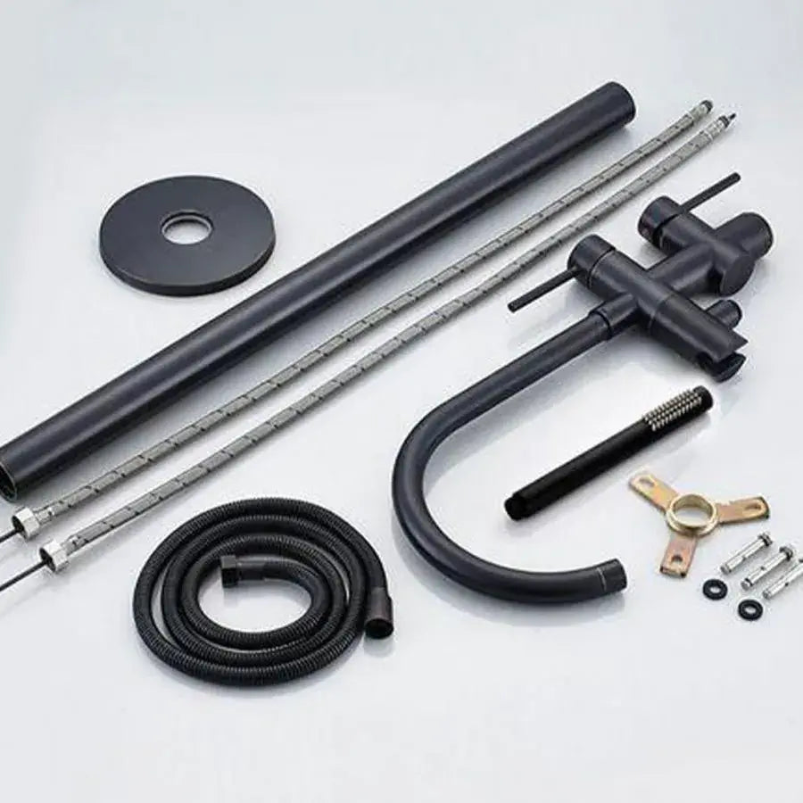 Podlahová batéria s okrúhlym rámom, sanitárnou mosadzou, čiernou farbou, CF2033