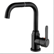 Batéria Monochrude Washbasin/Kuchyňa Kú Natočenie Čierna čierna zliatina Saténová saténová z nehrdzavejúcej ocele zahŕňala CP108