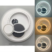 LED luster s kryštálom HELIOX, 43W, 4 kruhy, studené/teplé/neutrálne svetlo, biela