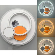 LED luster s kryštálom HELIOX, 45W, 4 kruhy, studené/teplé/neutrálne svetlo, biela