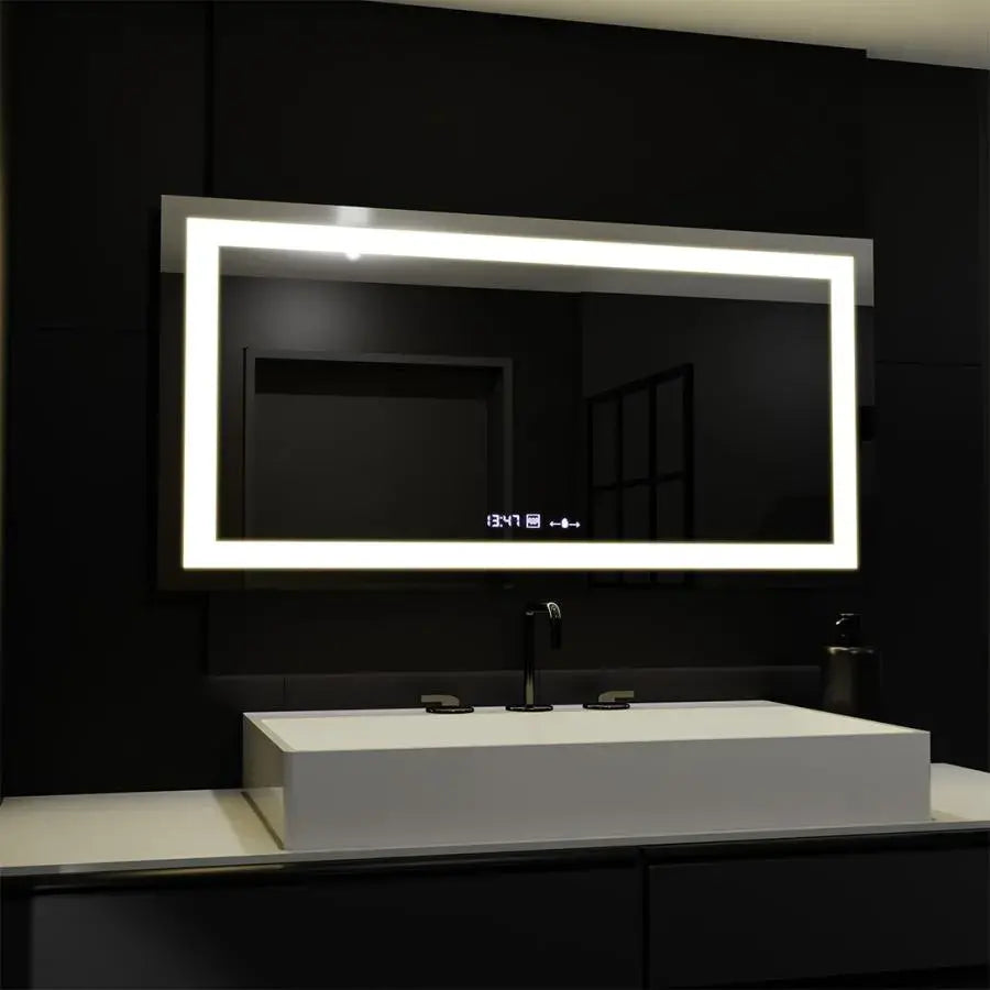 Zrkadlo LED obdĺžnik 160x80cm Verite Motionglow Marcello Clock Defrition System a Smierble Therometer