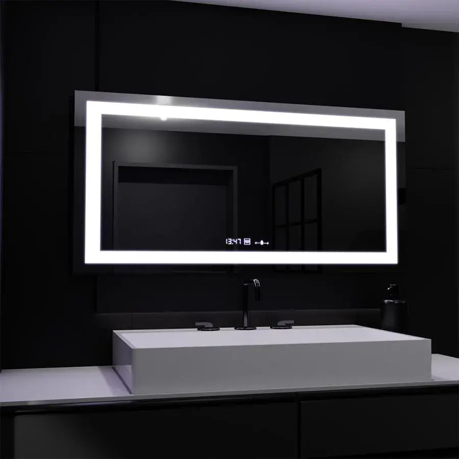Zrkadlo LED obdĺžnik 160x80cm Verite Motionglow Marcello Clock Defrition System a Smierble Therometer