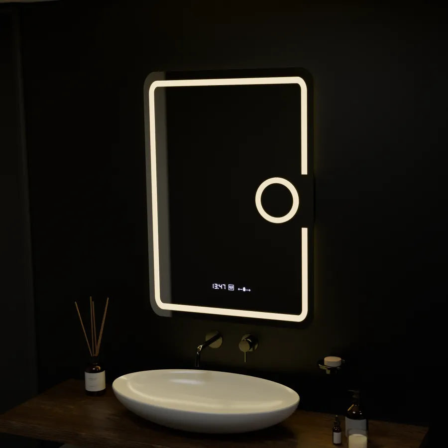 Zrkadlové obdĺžnikové obdĺžniky 50x70cm Eclat Motionglow Marcello Disping & Termeter Luba Cosmetica Dimabil