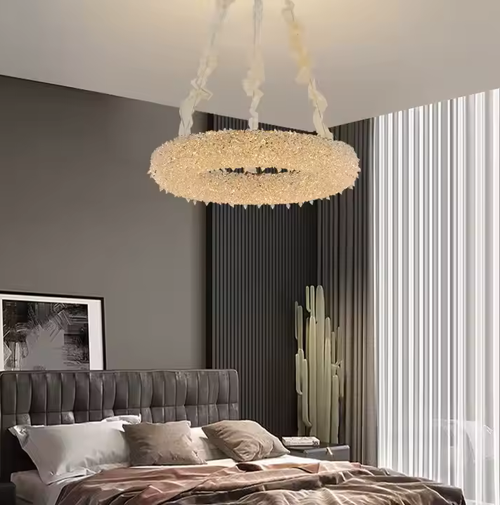 Krištáľový luster PRAGA Magno, 26W, teplé/studené/neutrálne svetlo, priemer 55cm, zlatý, nastaviteľná výška