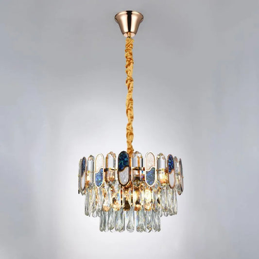 Luster Aniss 5*e27, kov a kryštál, zlato