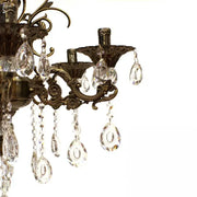 SANSSOUCI Magno krištáľový luster, 6xE14, priemer 60cm, starožitná mosadz
