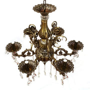 SANSSOUCI Magno krištáľový luster, 6xE14, priemer 60cm, starožitná mosadz