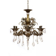 SANSSOUCI Magno krištáľový luster, 6xE14, priemer 60cm, starožitná mosadz