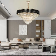 Crystal Luster Versailles supremo 12xe27, priemer 80 cm, lesklé a čierne zlato, nastaviteľná výška
