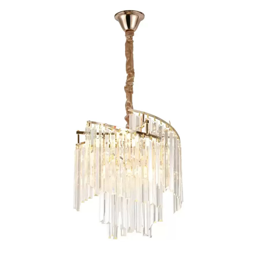 Luster krištáľový trianon Noble 5x E27, priemer 38 cm, lesklé zlato, nastaviteľná výška