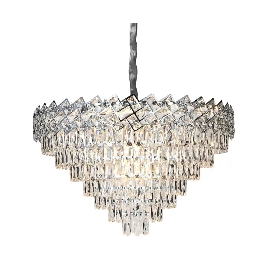 Crystal Luster Windsor supremo 16xe27, priemer 80 cm, lesklý chróm, nastaviteľná výška