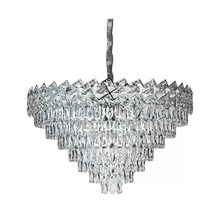 Crystal Luster Windsor supremo 16xe27, priemer 80 cm, lesklý chróm, nastaviteľná výška