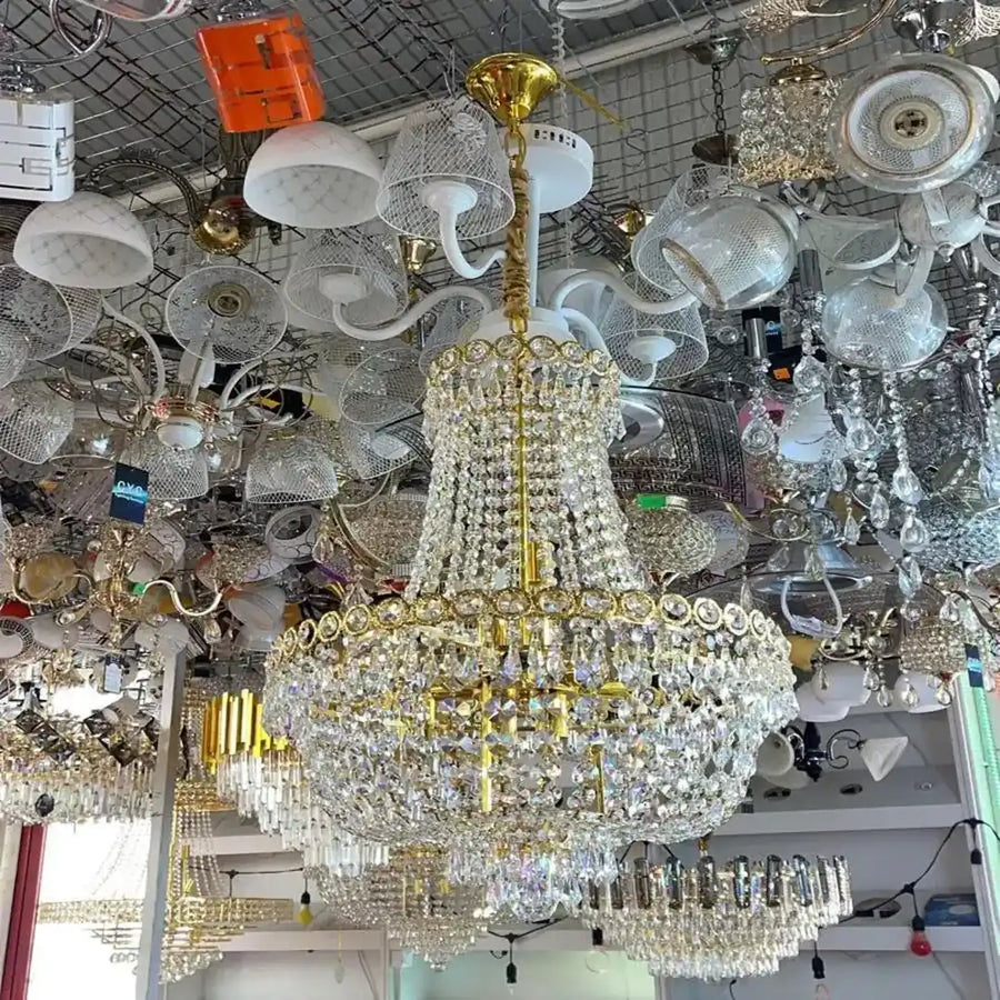 Krištáľový luster Kassian 11x E14 zlatý