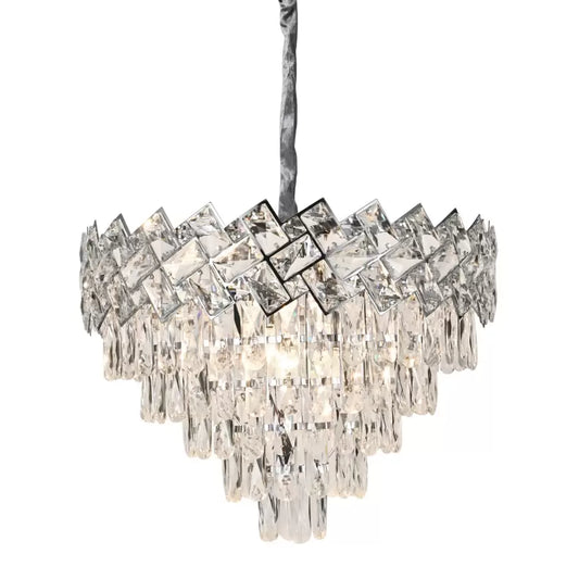 Crystal Luster Windsor Eleganza 5x E27, priemer 49 cm, lesklý chróm, nastaviteľná výška